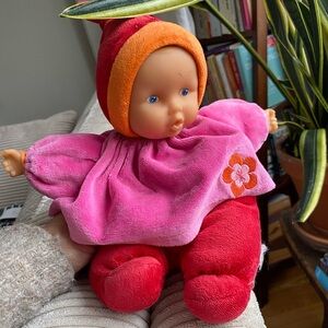 Charming Pink and Red Baby Doll with Orange Hat
